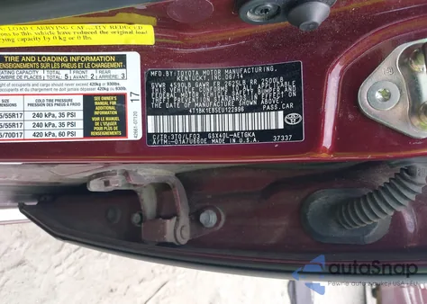 2014 Toyota Avalon Xle Premium из США, поврежденный, VIN 4T1BK1EB5EU122996